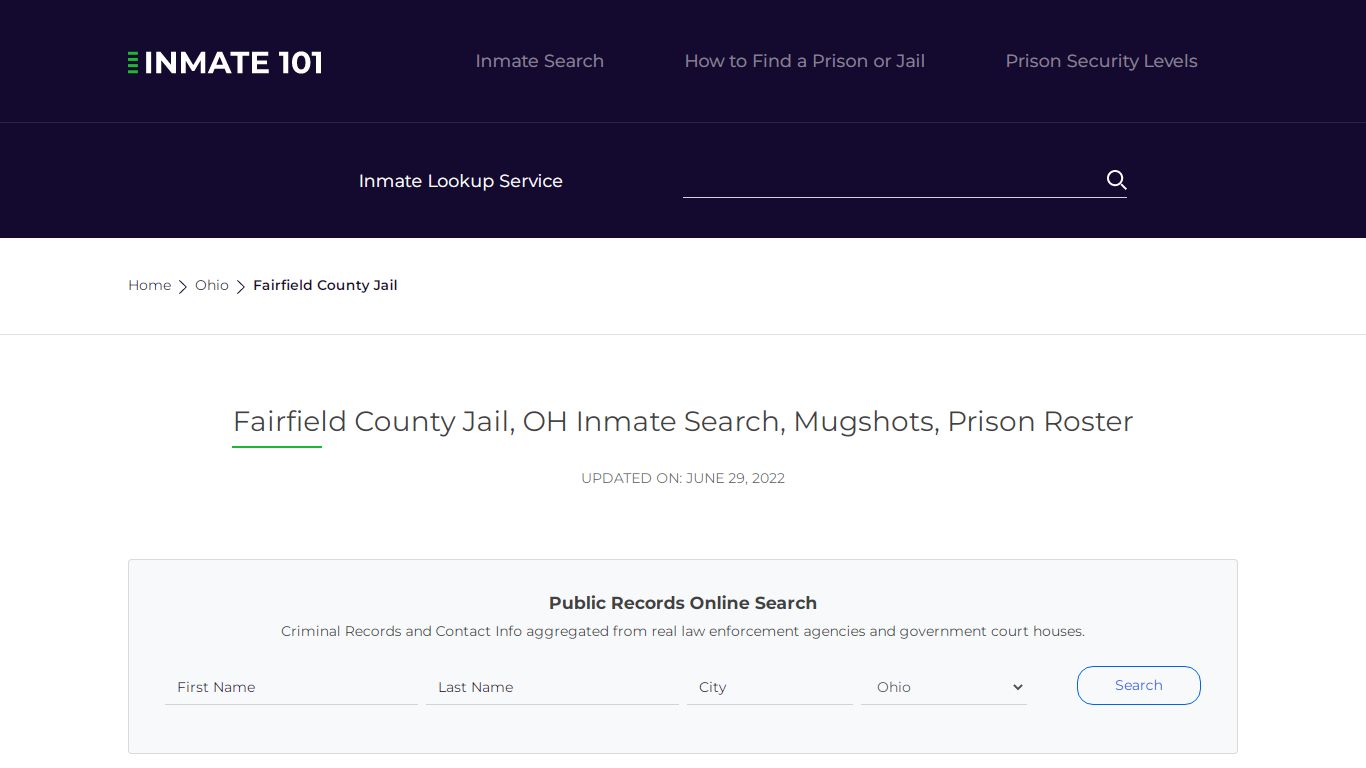 Fairfield County Jail, OH Inmate Search, Mugshots, Prison ...