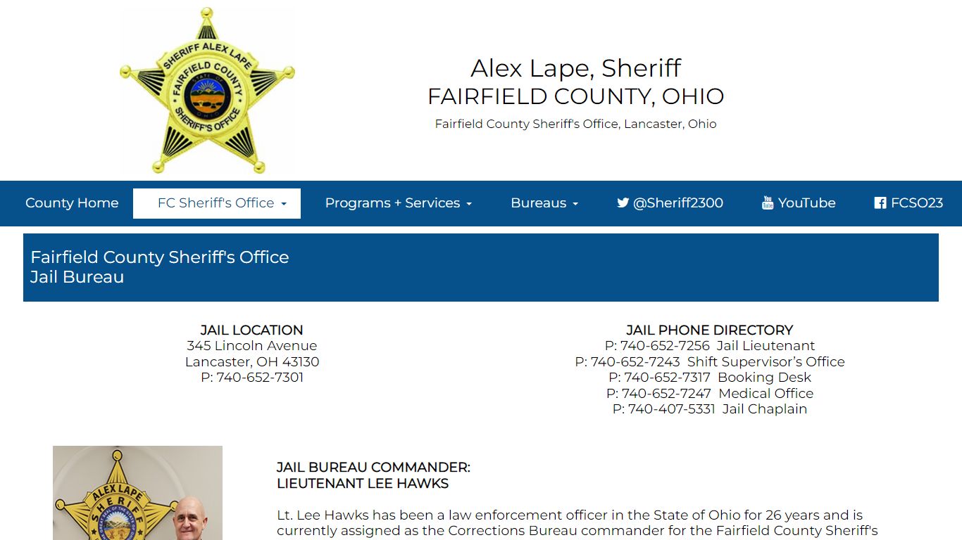Jail Bureau - Fairfield County Sheriff's Office, Lancaster ...