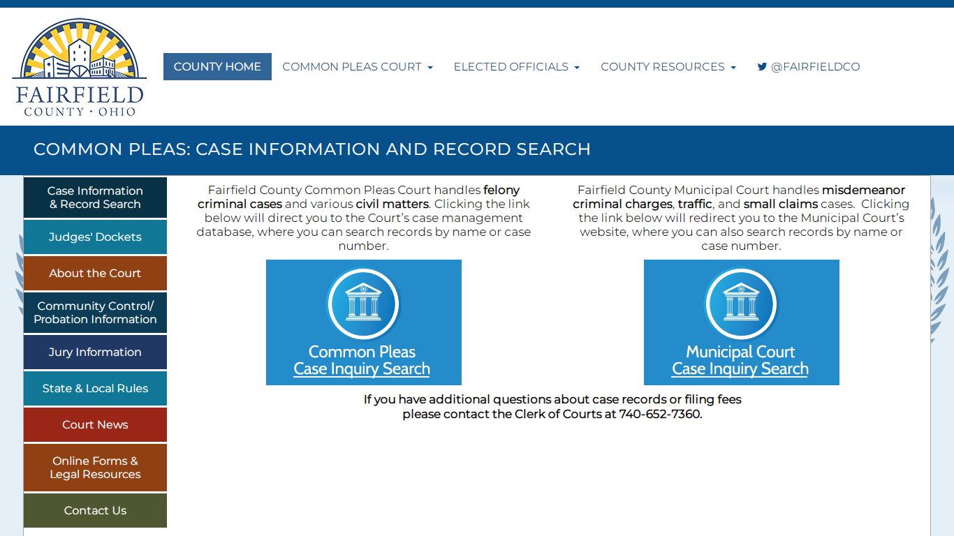 Case Information And Record Search - Fairfield County ...